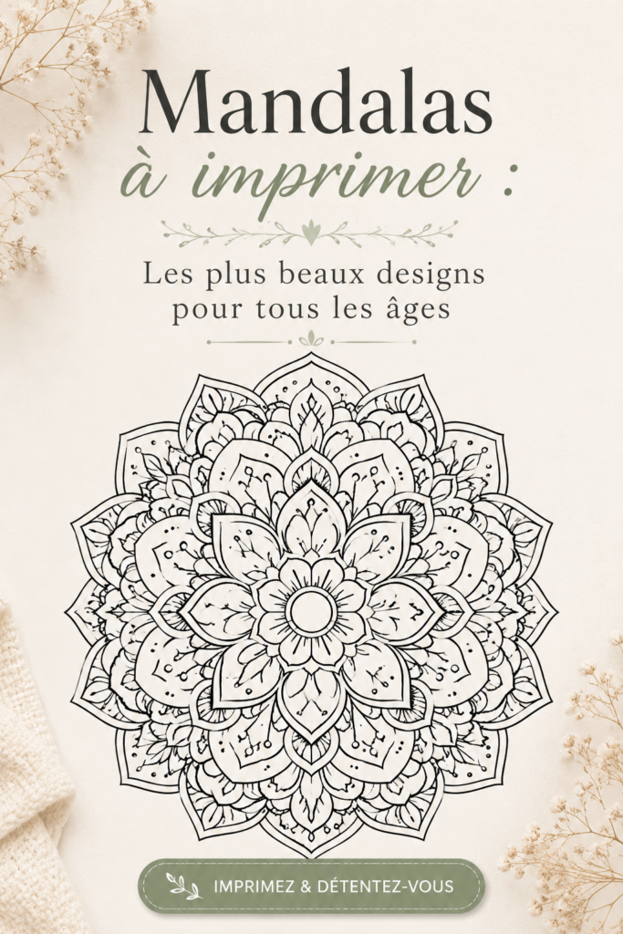 Une sélection de mandalas colorés prêts à imprimer pour la détente.