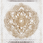 Mandalas dorés en style arabe sur fond transparent, idéaux pour invitations.