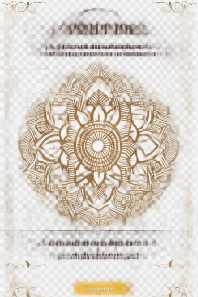 Mandalas dorés en style arabe sur fond transparent, idéaux pour invitations.