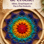 Un mandala coloré réalisé au crochet, illustrant la créativité et le savoir-faire artisanal.