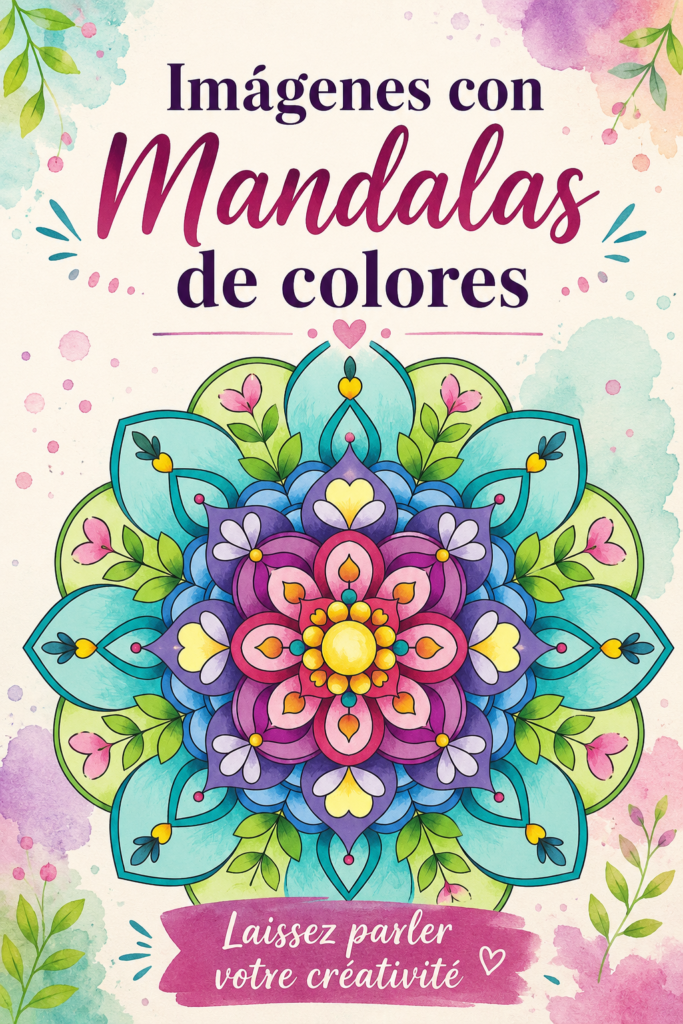 Un joli mandala coloré affichant des motifs floraux et géométriques.