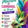 Masque de carnaval coloré orné de plumes et de paillettes.