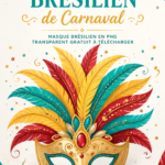 Masque brésilien coloré, symbole du carnaval