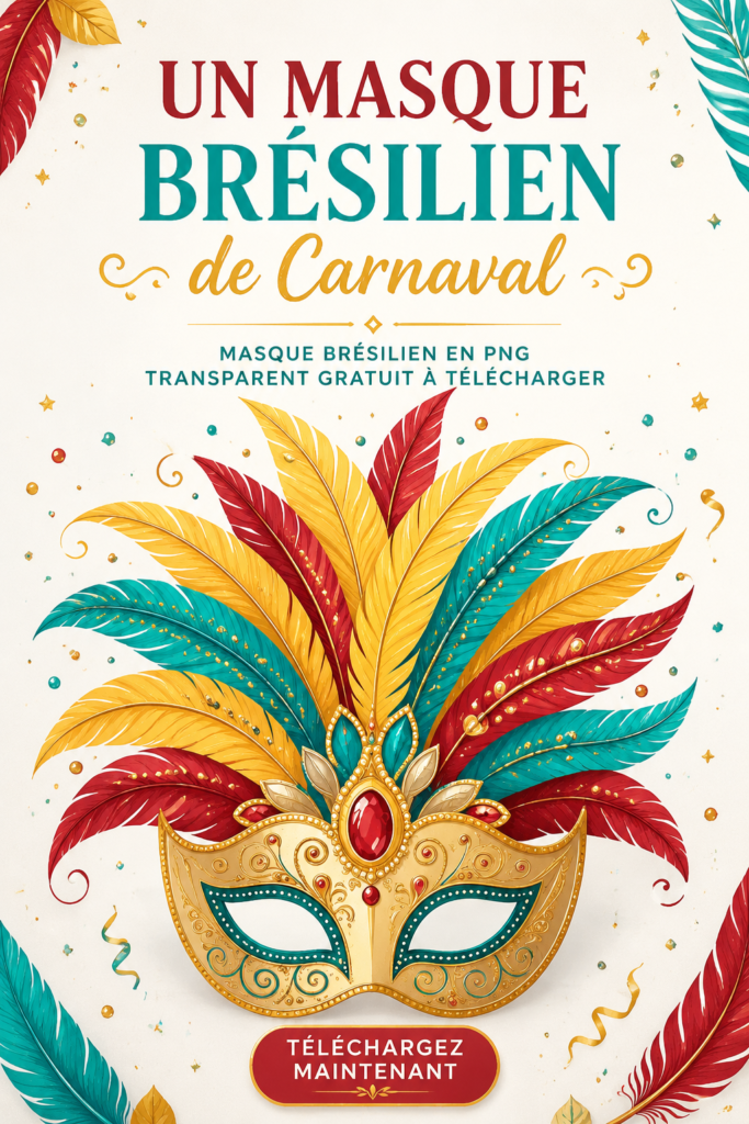 Masque brésilien coloré, symbole du carnaval