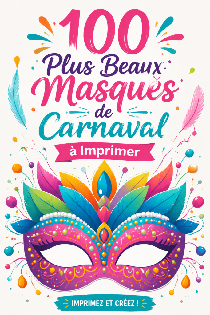 Collection de masques de carnaval colorés à imprimer pour enfants et adultes