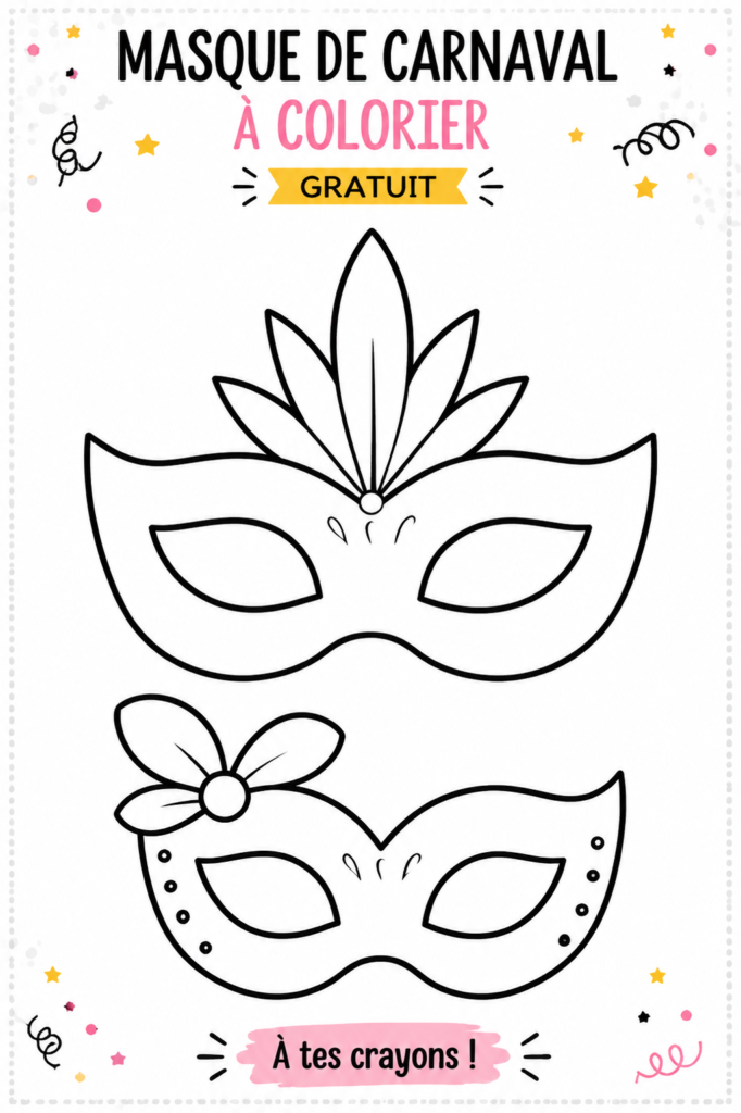 Masque de carnaval coloré à main, prêt pour la fête