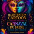 Masque de carnaval coloré avec des plumes et des paillettes