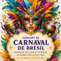 Masque de Carnaval coloré avec plumes et décorations qui évoque la fête.