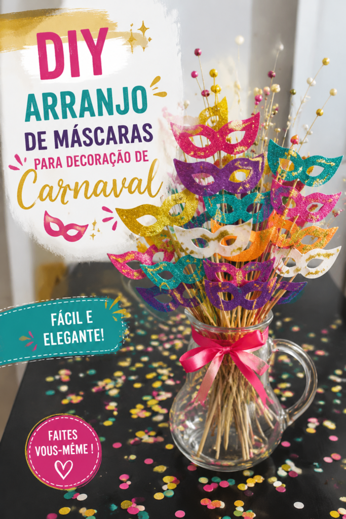 Des masques colorés faits main pour une décoration de Carnaval élégante.
