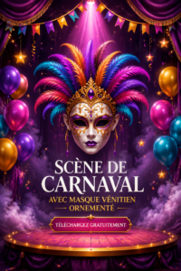 Un élégant masque vénitien coloré typique du carnaval