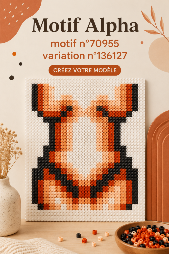 Un échantillon de motifs alpha colorés appliqués sur du tissu.