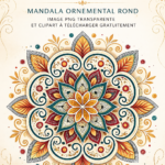 Un motif de mandala coloré et arrondi sur fond clair