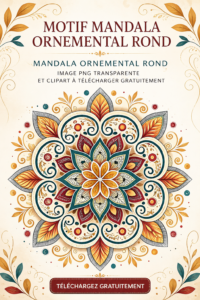Un motif de mandala coloré et arrondi sur fond clair