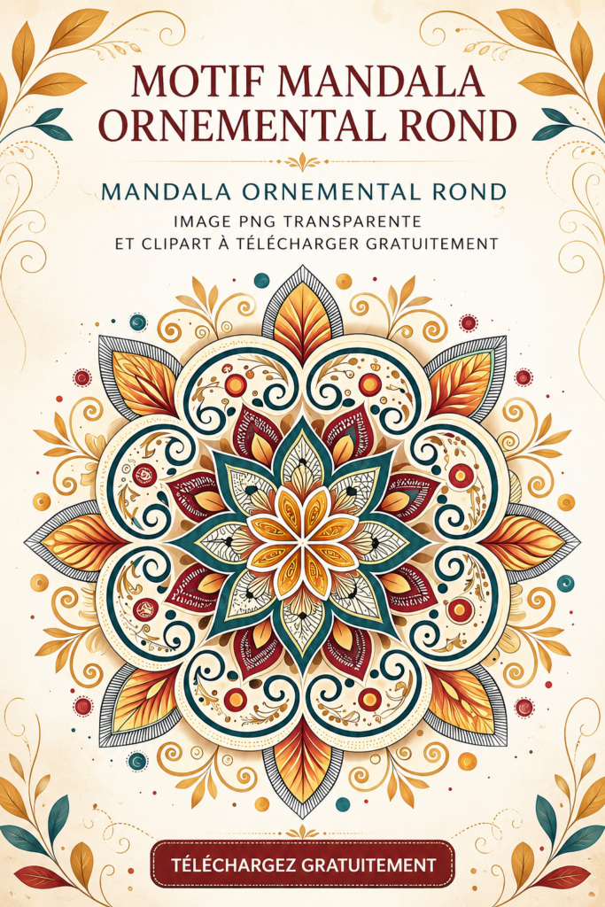 Un motif de mandala coloré et arrondi sur fond clair