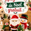 Amigurumis de Noël colorés crochetés à la main, parfaits pour les décorations de fêtes.