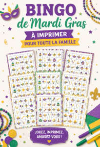 Bingo de Mardi Gras : un jeu coloré et festif à imprimer