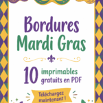 Exemple de bordures colorées pour Mardi Gras à imprimer