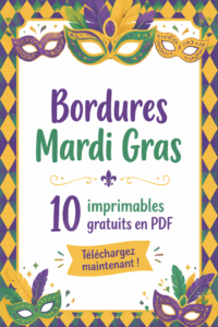 Exemple de bordures colorées pour Mardi Gras à imprimer