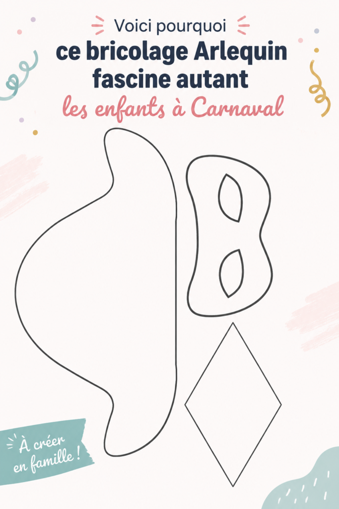 Un enfant portant un masque Arlequin coloré lors d'un carnaval, représentant la joie et la créativité.