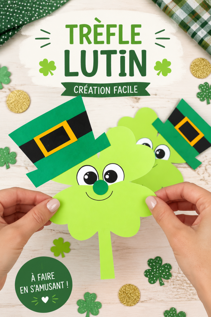 Bricolage de leprechaun avec des shamrocks et des fournitures colorées
