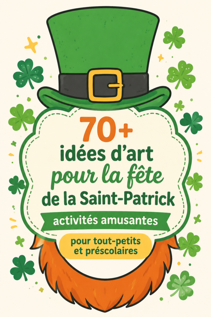 Des enfants en train de réaliser des bricolages pour la Saint-Patrick.