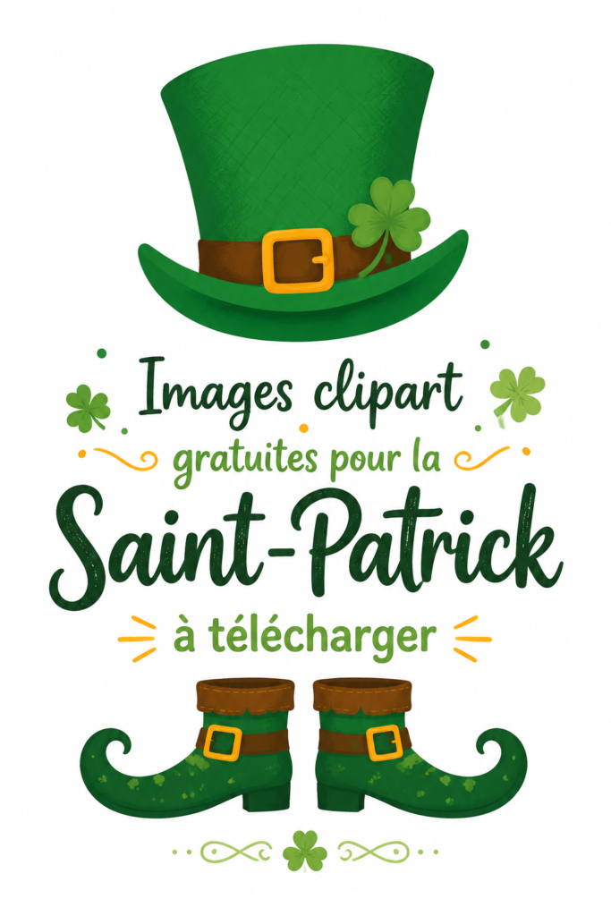 Cliparts colorés pour la Saint-Patrick, idéals pour vos invitations et décorations