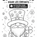 Page de coloriage amusante représentant un leprechaun pour la Saint-Patrick.