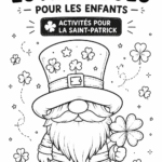Page de coloriage amusante représentant un leprechaun pour la Saint-Patrick.
