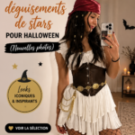 Costume d'Halloween inspiré d'une célébrité sur une personne souriante