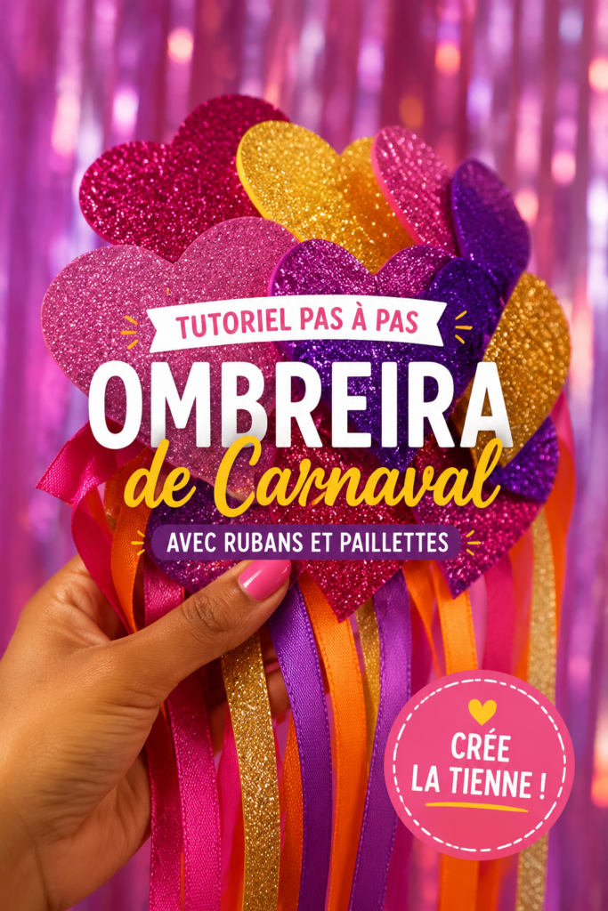 Une ombrelle colorée pour le Carnaval, ornée de motifs vibrants.