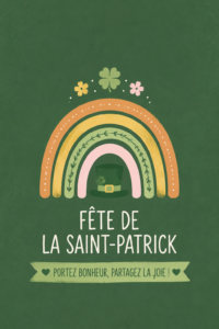 Décoration de la Saint-Patrick avec des couleurs vertes et dorées.