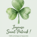 Illustration d'un design aquarelle de shamrock pour la Saint-Patrick