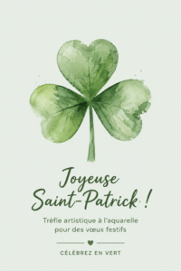 Illustration d'un design aquarelle de shamrock pour la Saint-Patrick