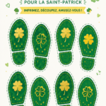 Empreintes de leprechaun imprimées pour la Saint-Patrick sur une surface en bois