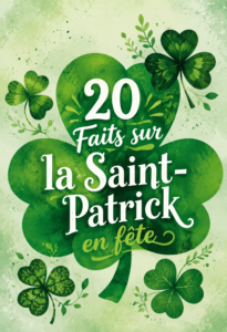Un groupe de personnes célébrant la Saint-Patrick avec des vêtements verts et des trèfles.