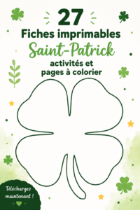 Fiches d'activités imprimables pour la Saint-Patrick sur une table