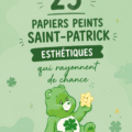 Un fond d'écran esthétique aux motifs verts et dorés pour la Saint-Patrick