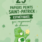 Un fond d'écran esthétique aux motifs verts et dorés pour la Saint-Patrick