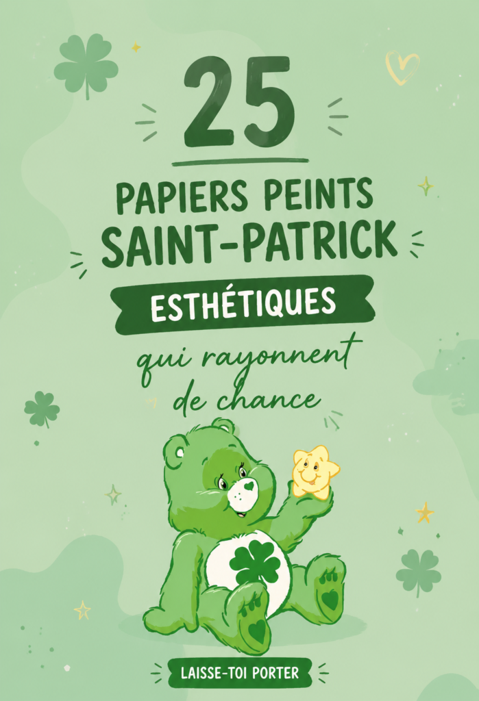 Un fond d'écran esthétique aux motifs verts et dorés pour la Saint-Patrick