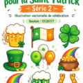 Un ensemble d'icônes festives pour la Saint-Patrick, incluant un chapeau de leprechaun et un trèfle.