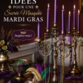 Un bal masqué coloré de Mardi Gras avec des décorations éclatantes et des invités en costume