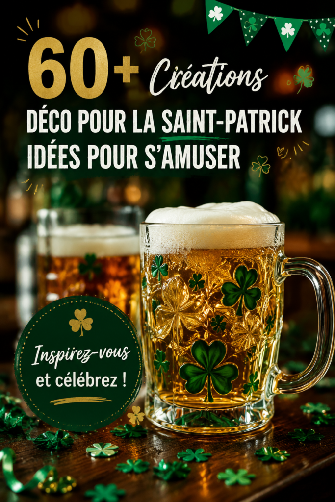 Décorations festives pour la Saint-Patrick avec des trèfles et des éléments verts