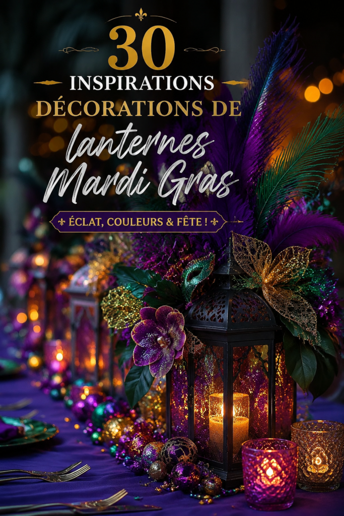 Une magnifique collection de lanternes colorées pour fêter Mardi Gras avec ambiance festive.