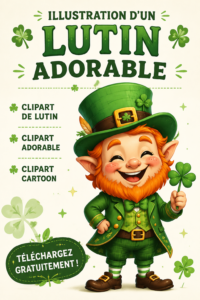 Illustration d'un leprechaun mignon en style cartoon