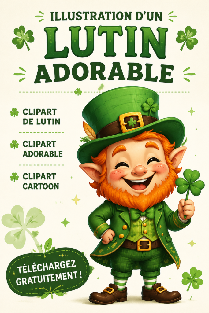 Illustration d'un leprechaun mignon en style cartoon