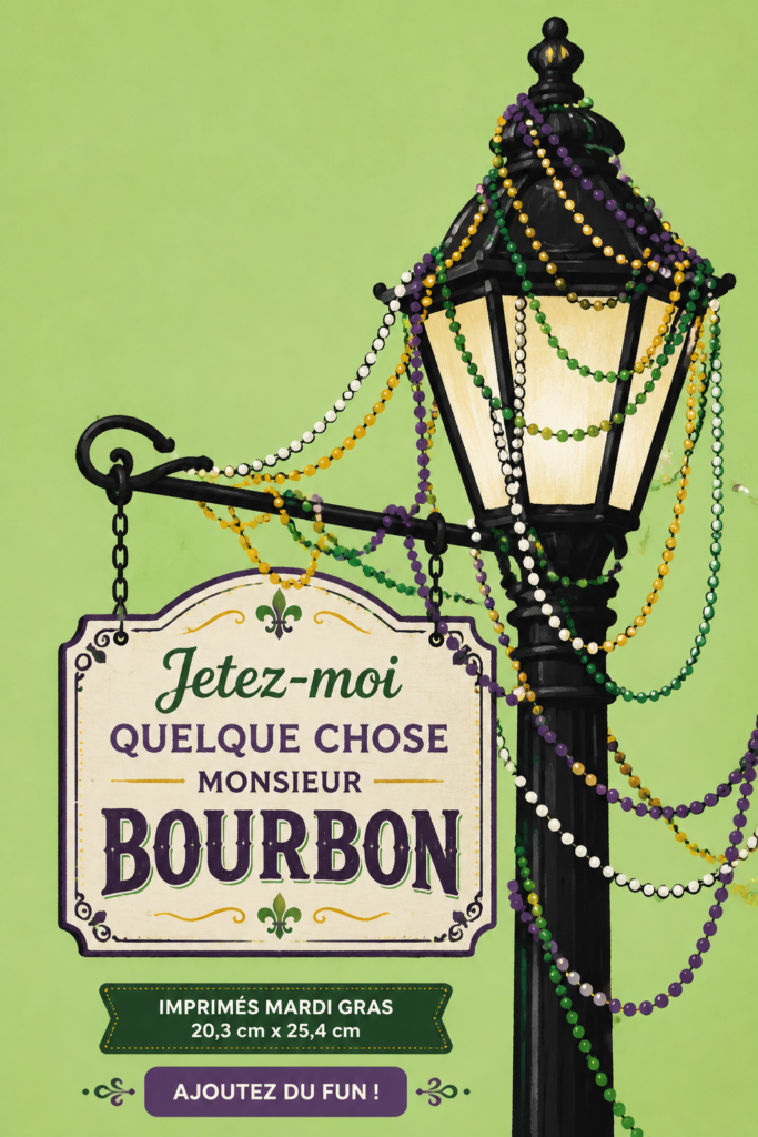 Des impressions colorées et festives pour célébrer Mardi Gras.