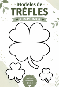 Une collection de modèles de trèfle imprimables gratuits sur fond blanc.