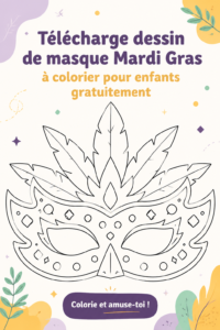 Masques colorés de Mardi Gras pour enfants à imprimer