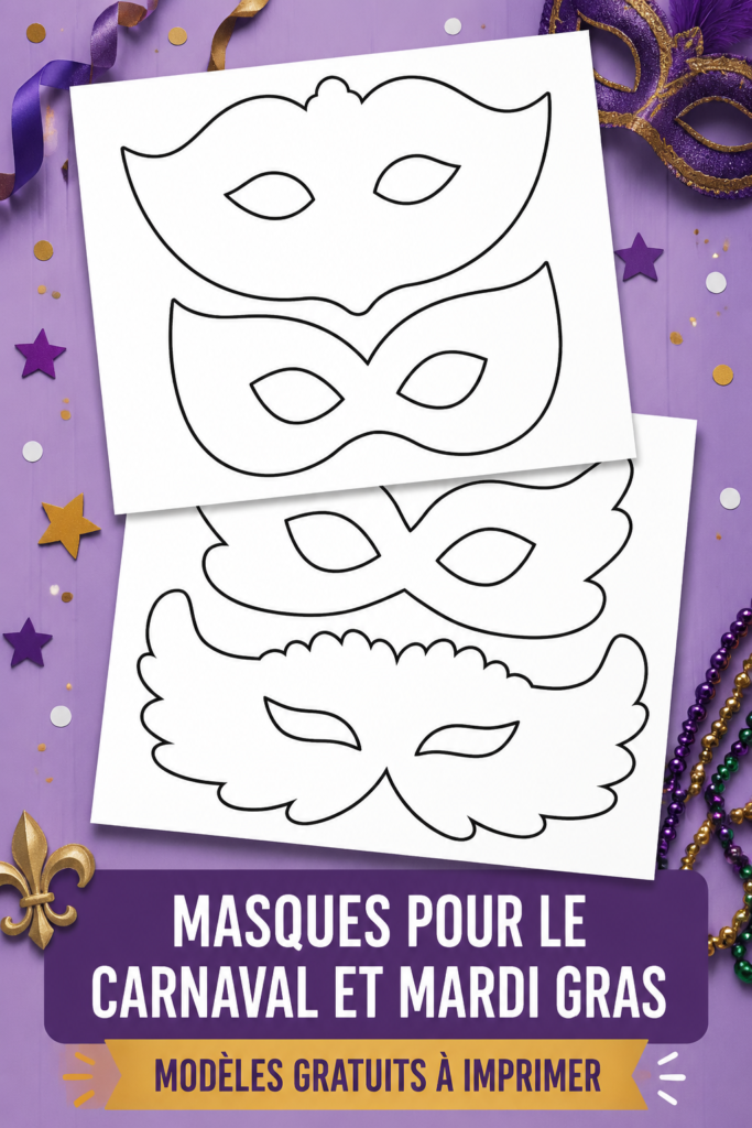Modèles de masques colorés pour soirées masquées