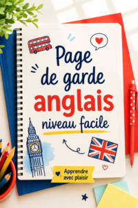 Page de garde anglaise élaborée en papier coloré